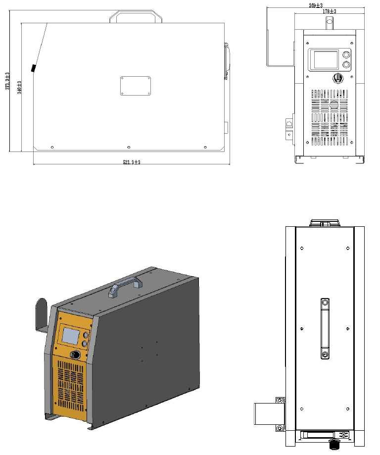 Chargeur externe de haute protection de 10KW IP 67 pour le chariot élévateur 200V45A